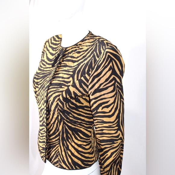 Maggy London Jackets & Blazers - Maggy London Vintage Silk Animal Print Gold & Black Button  Formalwear Jacket